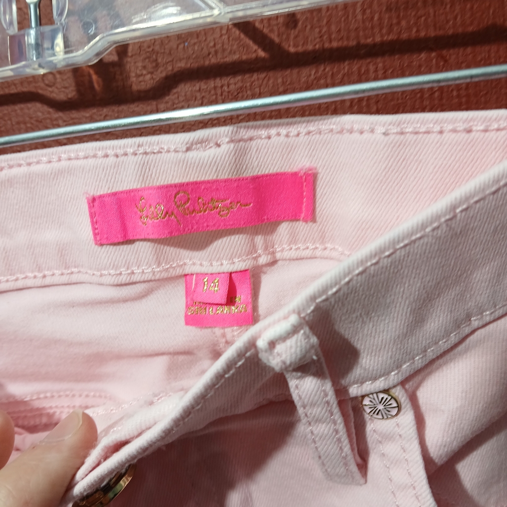 Lilly Pulitzer 29" South Ocean High Rise Calla Light Pink Jean Size 14 - Picture 3 of 16
